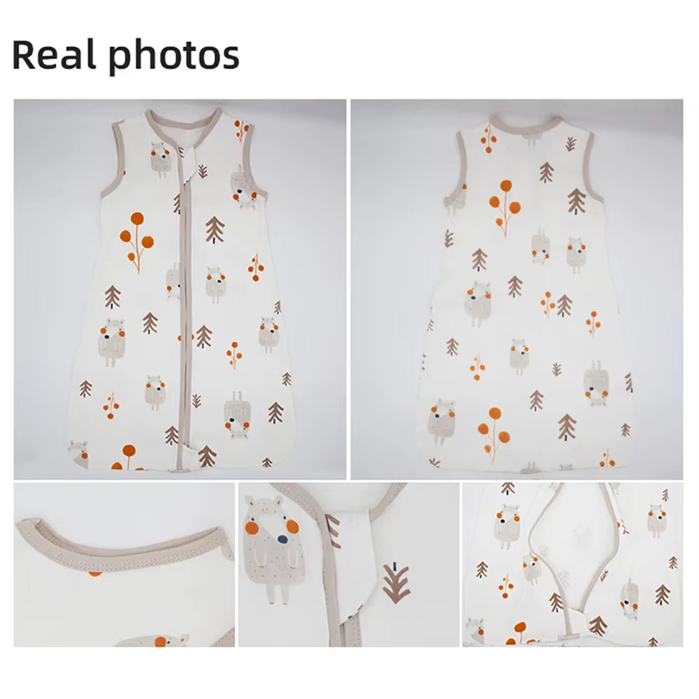 Baby Sleeping Bag Summer Thin Baby Sleepsack Kids Sleepwear Anti-Kick Blanket 3-18Months Stars Sky Cartoon Print 100% Cotton